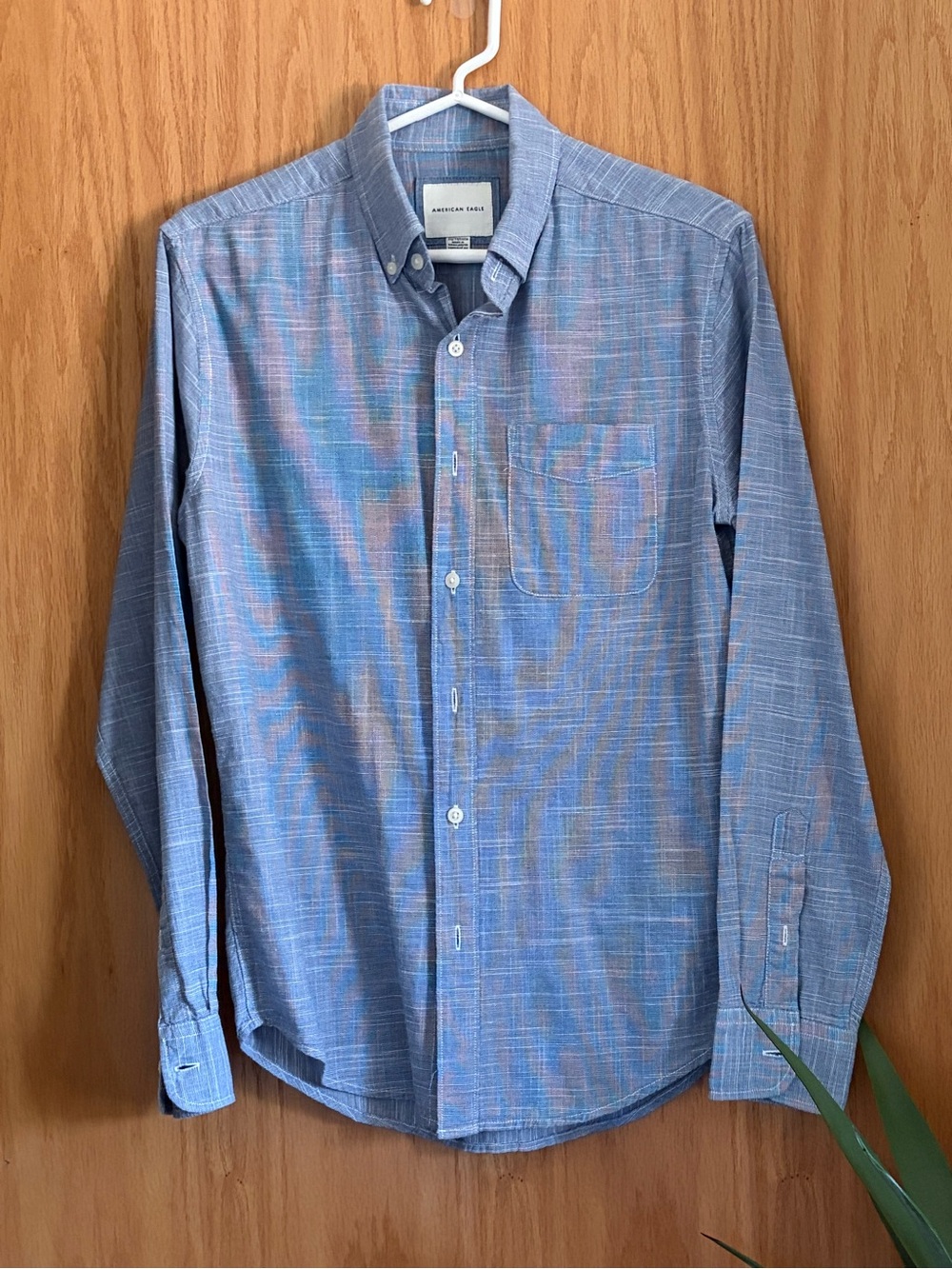 American Eagle Outfitters Light Blue Button-Down Shirt